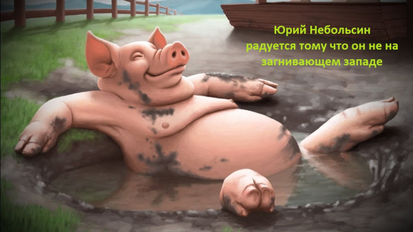 Мем: Юрий Небольсин счастлив, что он не на загнивающем западе, max_2023