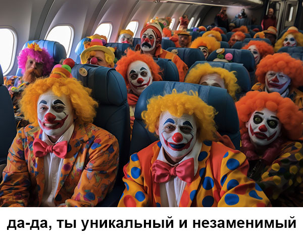 Мем: страшный сон главного клоуна цирка, тпица