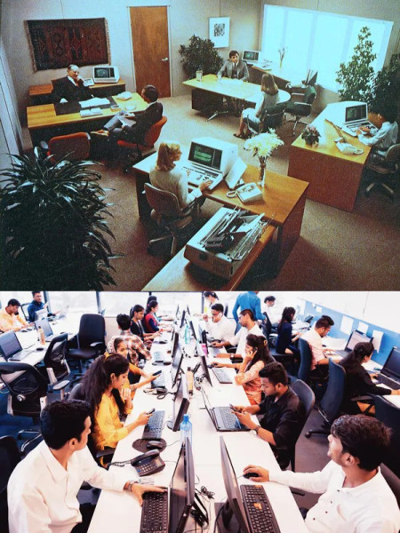 Мем: эволюция отсутствия приватности в офисе, тпица