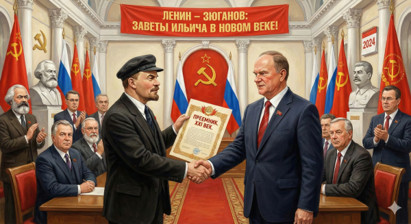 Мем: Редкий исторический снимок: Заветы Ильича Ильич Зюгановичу завещивает лично, 1andreymx