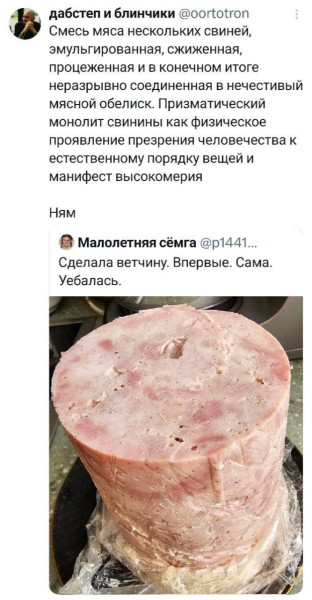 Мем: Сделала ветчину., henh