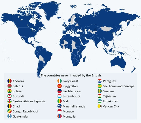 Мем: Список стран, на которые никогда не нападала Британия