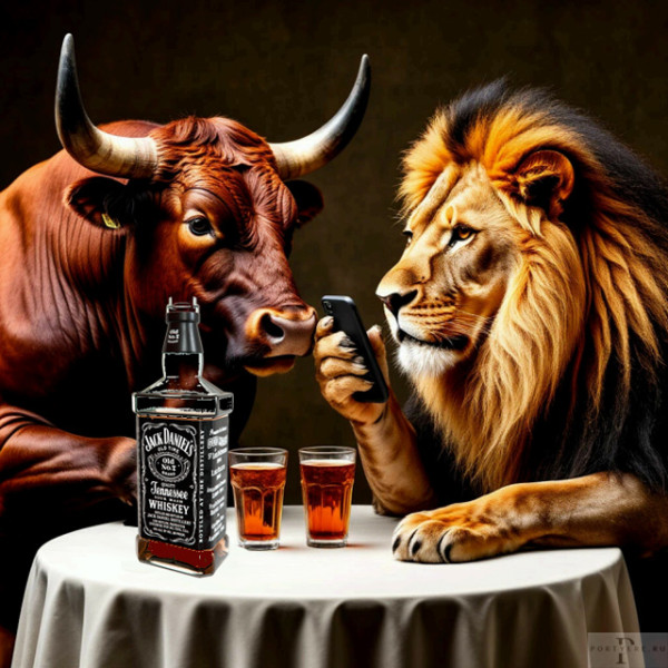 Мем: Бык со львом