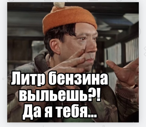 Мем: Литр бензина выльешь?!
