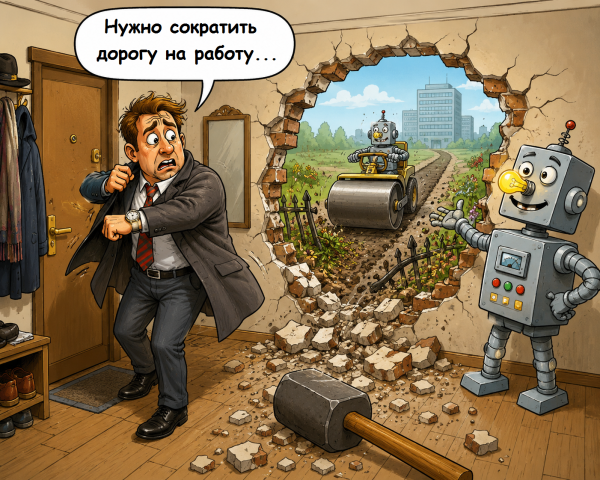 Мем: Нужно сократить дорогу...