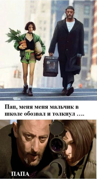 Мем: Пап, меня мальчик обозвал и толкнул...