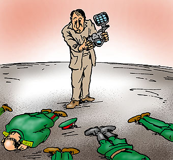 Карикатура: Вспышка с фронта!, Глеб Андросов