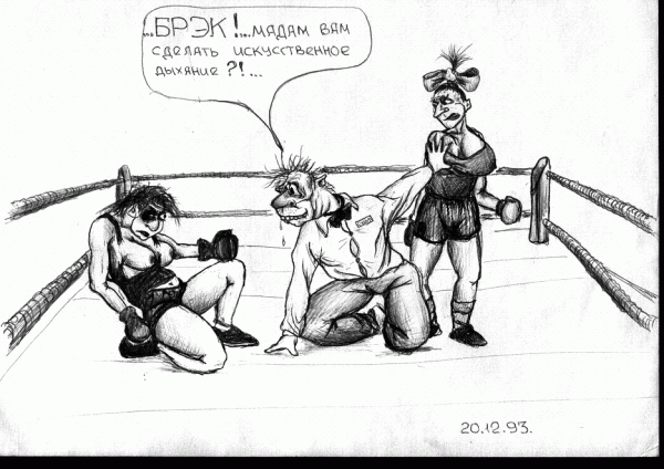 Карикатура: Дамский бокс, Аскар