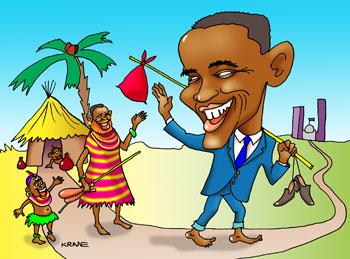 Карикатура: Обама, Евгений Кран