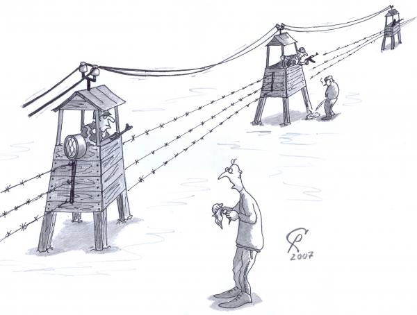Карикатура: Высоковольтные вышки, Серебряков Роман