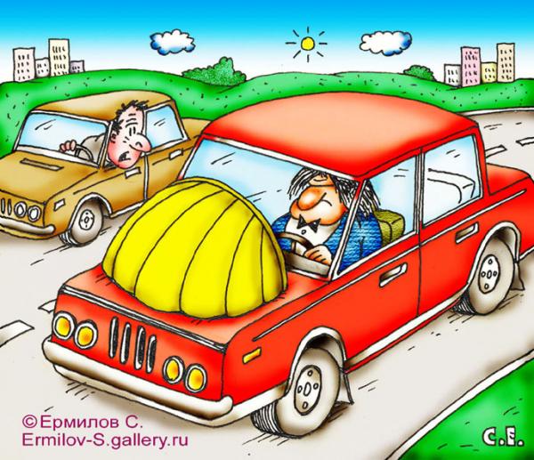 Карикатура: Артист за рулём, Сергей Ермилов