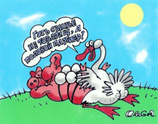 Карикатура: Гусь свинье - не товарищ, Олег Горбачёв