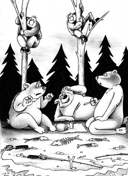 Карикатура: Рыбалка, Сергей Корсун