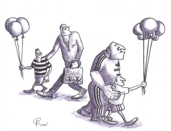 Карикатура: Воздушные шарики, Серебряков Роман